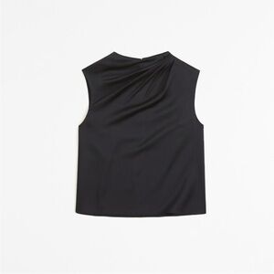Abercrombie Satin High-Neck Draped Cowl Top